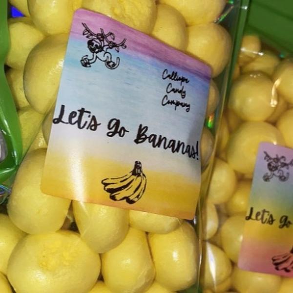 Banana Freeze Dried Premium Salt Water Taffy - Intense Banana Flavor Snack - Candy