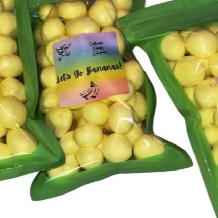 Banana Freeze Dried Premium Salt Water Taffy - Intense Banana Flavor Snack - Candy
