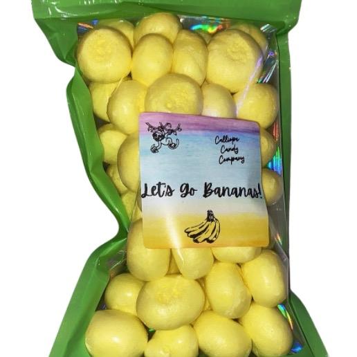 Banana Freeze Dried Premium Salt Water Taffy - Intense Banana Flavor Snack - Candy