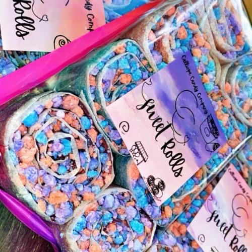 CC Sweet Rolls-Roll Ups rolled with Cotton Candy Crunch
