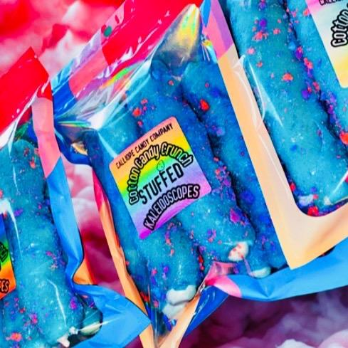 Cotton Candy Crunch Edition Kaleidoscopes-Blue Raspberry Fruit Rollups with Cotton Candy Crunch Varieties