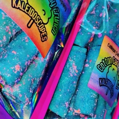 Cotton Candy Crunch Edition Kaleidoscopes-Blue Raspberry Fruit Rollups with Cotton Candy Crunch Varieties