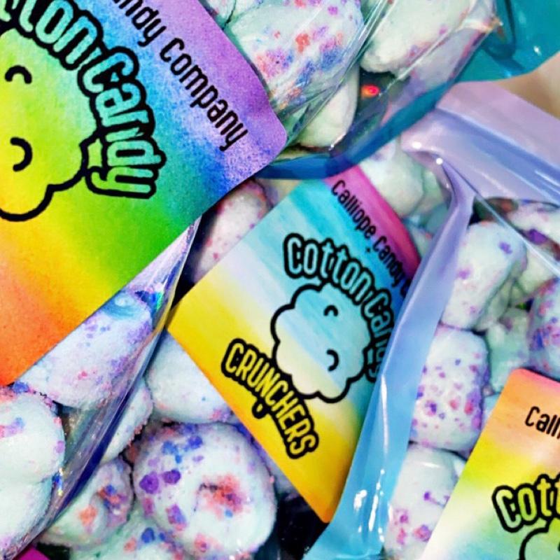 Cotton Candy Crunchers, Freeze Dried Cotton Candy Salt Water Taffy