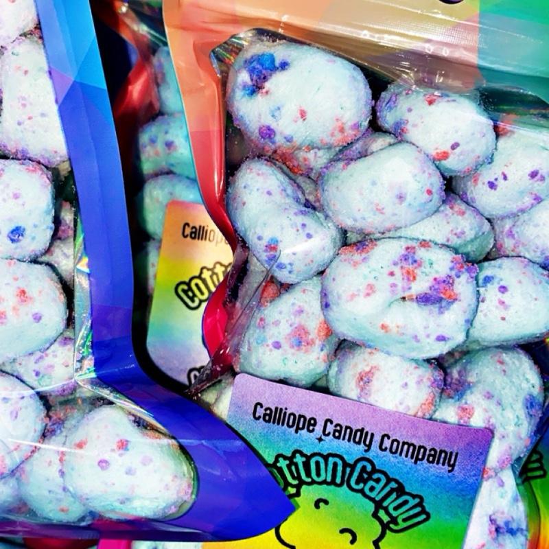 Cotton Candy Crunchers, Freeze Dried Cotton Candy Salt Water Taffy