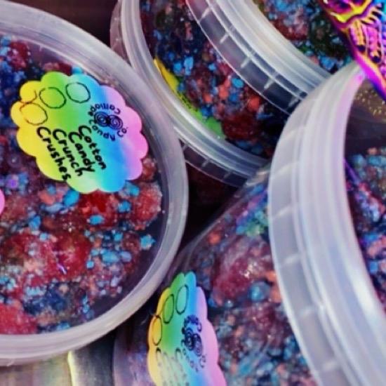 Cotton Candy Crunch Crushes, 6oz and 10.5oz available, Option available with Tongs!