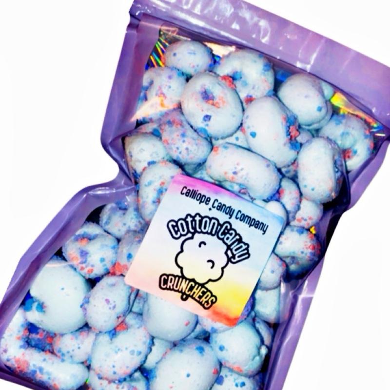 Cotton Candy Crunchers, Freeze Dried Cotton Candy Salt Water Taffy