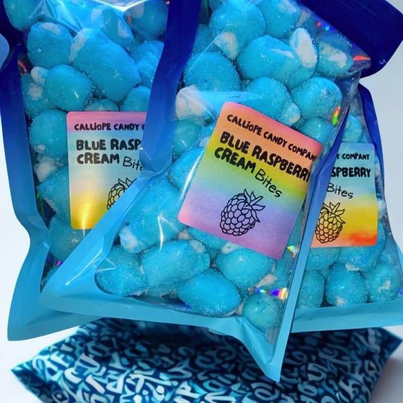 Blue Raspberry Cream Bites – Calliope Candy Company