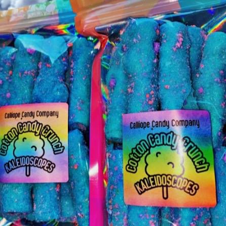 Cotton Candy Crunch Edition Kaleidoscopes-Blue Raspberry Fruit Rollups with Cotton Candy Crunch Varieties